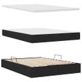 vidaXL Postel s úložným prostorem a matrací Čierna 140 x 190 cm