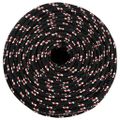vidaXL Lodné lano čierne 10 mm 25 m polypropylén