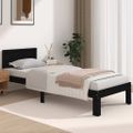 vidaXL Posteľný rám čierny drevený masív 75x190cm malé jednolôžko