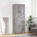 vidaXL Vysoká skrinka sivý dub sonoma 69,5x34x180 cm spracované drevo
