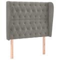 vidaXL Čelo postele so záhybmi bledosivé 103x23x118/128 cm zamat