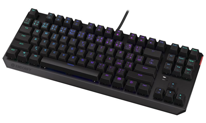Endorfy herní klávesnice Thock TKL Kailh  BR RGB /USB/ brown sw. / drátová / mechanická / CZ/SK layout / černá RGB Klávesnice, herní, drátová, mechanická, Kailh Brown, RGB podsvícení, CZ/SK layout, USB, cerná