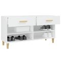 vidaXL Botník biely 102x35x55 cm spracované drevo