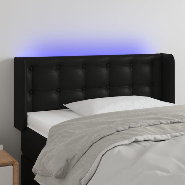 vidaXL Čelo postele s LED čierne 83x16x78/88 cm umelá koža