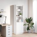 vidaXL Vysoká skrinka biela 50x35x180 cm spracované drevo