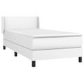 vidaXL Boxspring posteľ s matracom biela 90x200 cm umelá koža