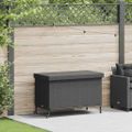 vidaXL Záhradný úložný box s kolieskami, čierny 110x55x73 cm, polyratan