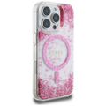 Puzdro Guess HC Resin Bottom Glitter pre iPhone 16 Pro MagSafe ružové