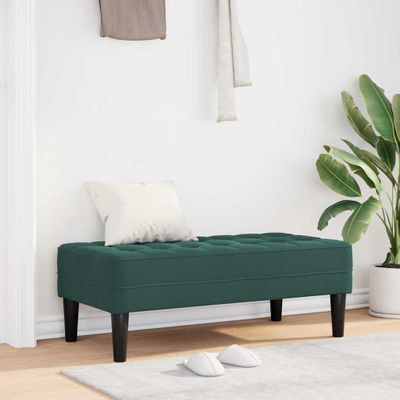 vidaXL lavička s vankúšom Tmavozelená 113 x 57 x 39 cm Zamat