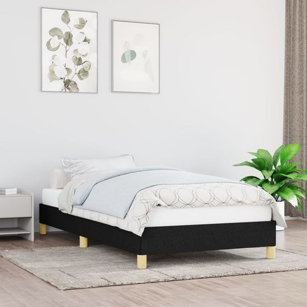 vidaXL Posteľ bez matraca čierny 100x200 cm látka