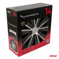 Poklice Rapide 14” čierno - strieborná sada 4ks COLOR BOX