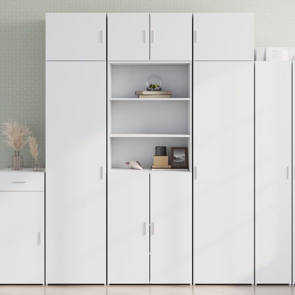 vidaXL Vysoká skrinka biela 70x42,5x185 cm kompozitné drevo