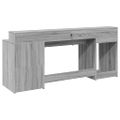vidaXL Stôl s LED svetlami sivá sonoma 200x55x91 cm kompozitné drevo