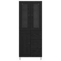 vidaXL Highboard Čierny dub 69,5 x 34 x 90 cm Kompozitné drevo