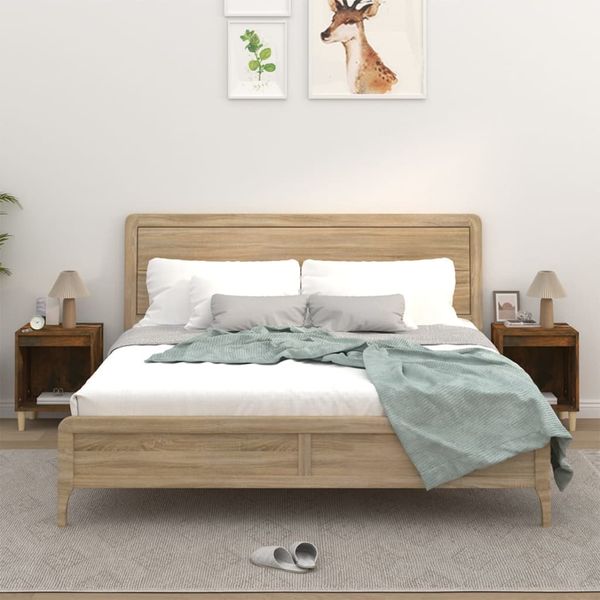 vidaXL Nočné stolíky 2 ks dymový dub 40x35x50 cm