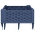 vidaXL Záhradný kvetináč s kolíkmi modrosivý 42,5x42,5x28,5 cm PP