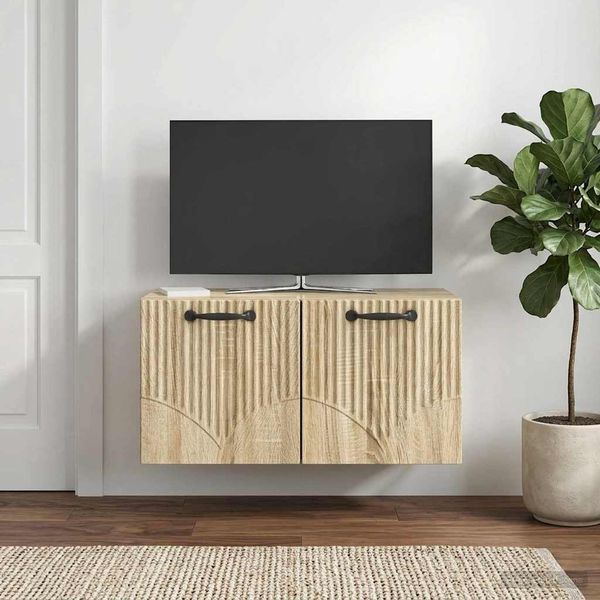 vidaXL Nástenná TV skrinka Nástenný Dub sonoma 59,5 x 31 x 30 cm