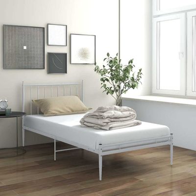 vidaXL Posteľný rám biely kov 90x200 cm