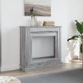 vidaXL Obloženie krbu sivá sonoma 90x30x90 cm kompozitné drevo
