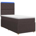 vidaXL LED boxspring posteľ s matracom Tmavohnedá 100 x 200 cm Látka