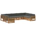 vidaXL Záhradná súprava gaučov 9 ks Prírodná a antracitová