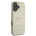 Guess puzdro na iPhone 16 6,1" GUHMP16SPSAPSMED zlaté tvrdé puzdro Saffiano Peony Classic Logo MagSafe