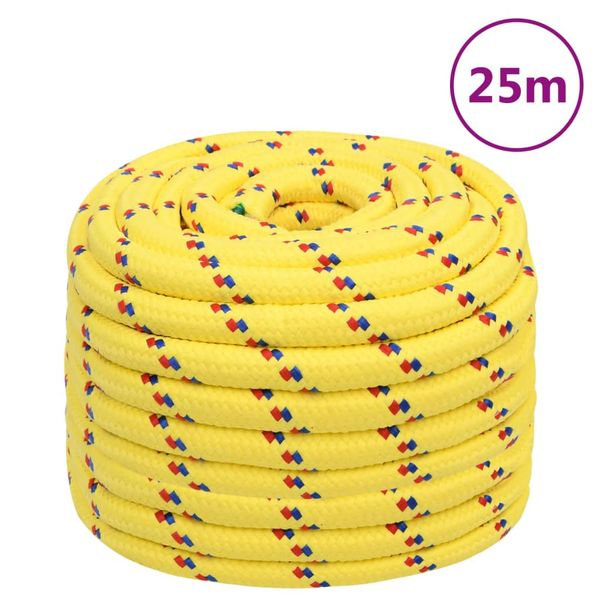vidaXL Lodné lano žlté 20 mm 25 m polypropylén