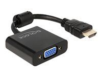 Video adaptér - HD-15 (VGA) samica na HDMI samec - 25.5 cm - čierna