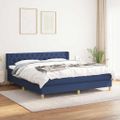 vidaXL Posteľný rám boxspring s matracom modrý 160x200 cm látka
