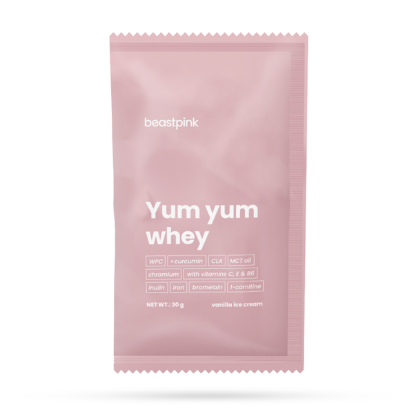 Yum Yum Whey - BeastPink + darček, vanilková zmrzlina, 30 g
