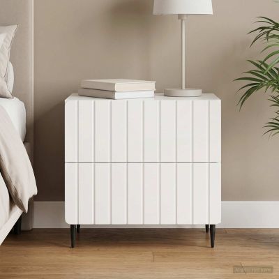 vidaXL Nočný stolík Biela s vysokým leskom 62 x 34,5 x 49,5 cm