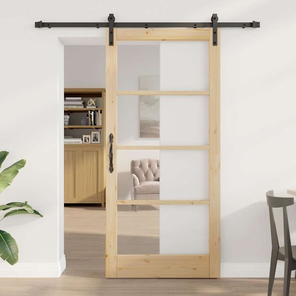 vidaXL Posuvné dvere ORKDAL Prírodná a čierna 93 x 202 cm