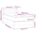 vidaXL Posteľný rám boxspring s matracom tmavosivý 80x200 cm zamat