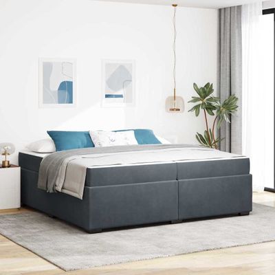 vidaXL Rám postele s matracmi Tmavo šedá 200 x 200 cm látka