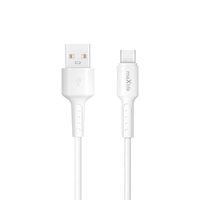 Maxlife MXUC-13 kábel USB-A - USB-C 1,0 m 3A biela