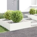 vidaXL Obrubník trávnika 4 ks 100 x 60 x 35 cm Oceľ Biela