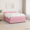 vidaXL Posteľ boxspring s matracom Ružová 140 x 190 cm Zamat