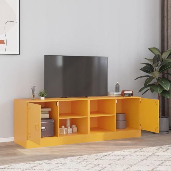 vidaXL TV skrinky 2 ks horčicovo-žlté 67x39x44 cm oceľ