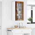 vidaXL Nástenný sklenený kabinet LUCCA Staré drevo 40 x 31 x 80 cm