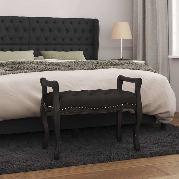 vidaXL Lavička čierna 80x45x60 cm zamat