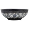 vidaXL Umývadlo na dosku čierno-modré okrúhle Φ41x14 cm keramické