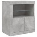 vidaXL Komoda s LED svetlami betónovo sivá 283x37x67 cm