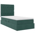 vidaXL Postel s úložným prostorem a matrací Tmavozelená 90 x 200 cm