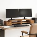 vidaXL Stojan na monitor s policou staré drevo 100x27x15 cm komp.drevo