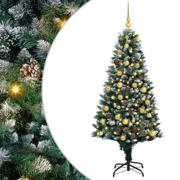 vidaXL Umelý vianočný stromček Zelená 180 cm PVC a Oceľ a Plast