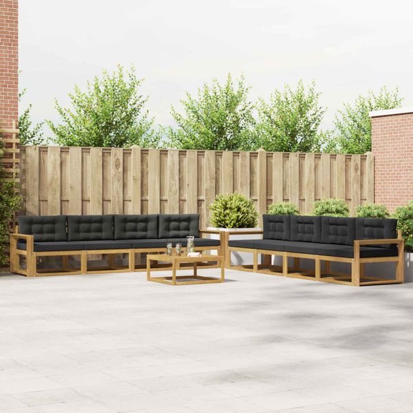 vidaXL Záhradná súprava gaučov 9 pcs Biela a antracitová