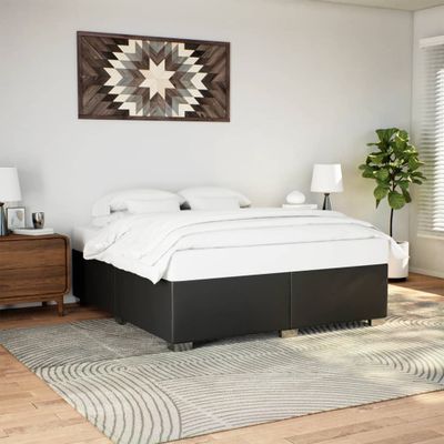 vidaXL Posteľný rám čierny 200x200 cm umelá koža