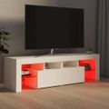 vidaXL TV skrinka s LED svetlami, biela 140x36,5x40 cm