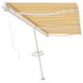 vidaXL Voľne stojaca ručne zaťahovacia markíza 600x350 cm, žlto biela