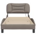 vidaXL Rám postele s LED bez matraca Hvar Taupe 90x200 cm Látka